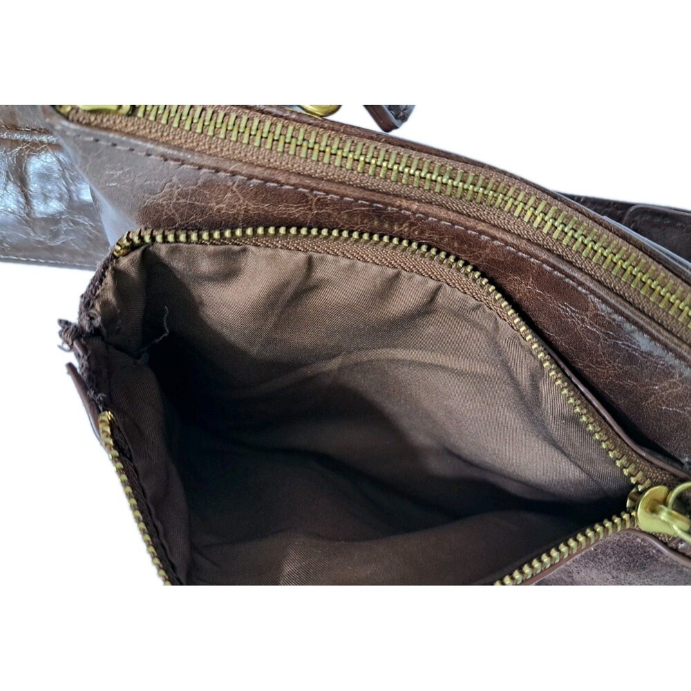 Anthropologie Brown Tortoise Bette Vegan Leather Crossbody Bag Purse Handbag - Picture 8 of 9